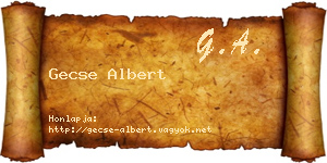 Gecse Albert névjegykártya
