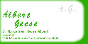 albert gecse business card